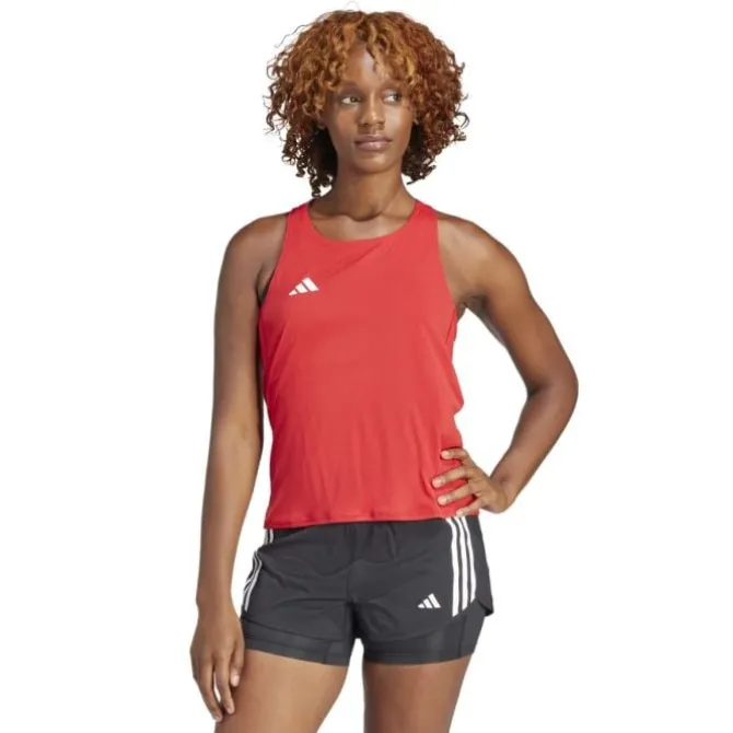 adidas Laufshirts>Adizero Tank Rot