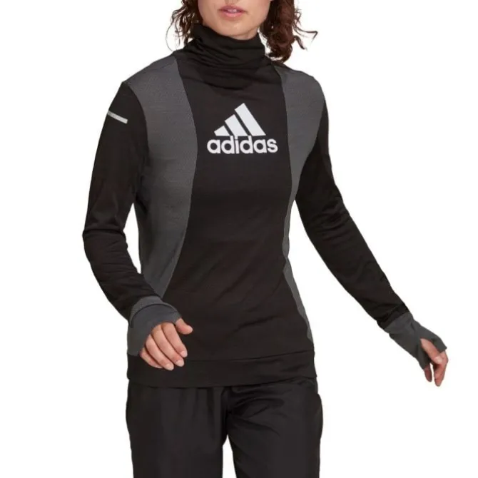 adidas Laufshirts>Block Ls Tee W Schwarz