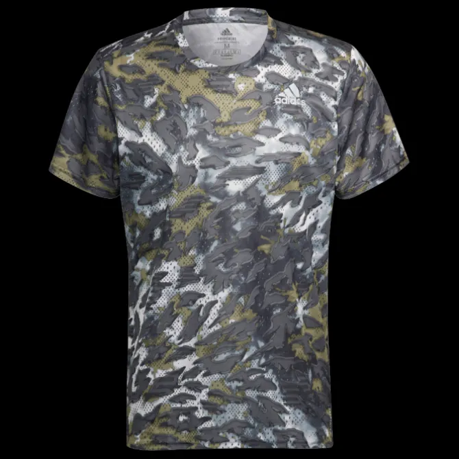 adidas Laufshirts>Fast Aop Tee Grün
