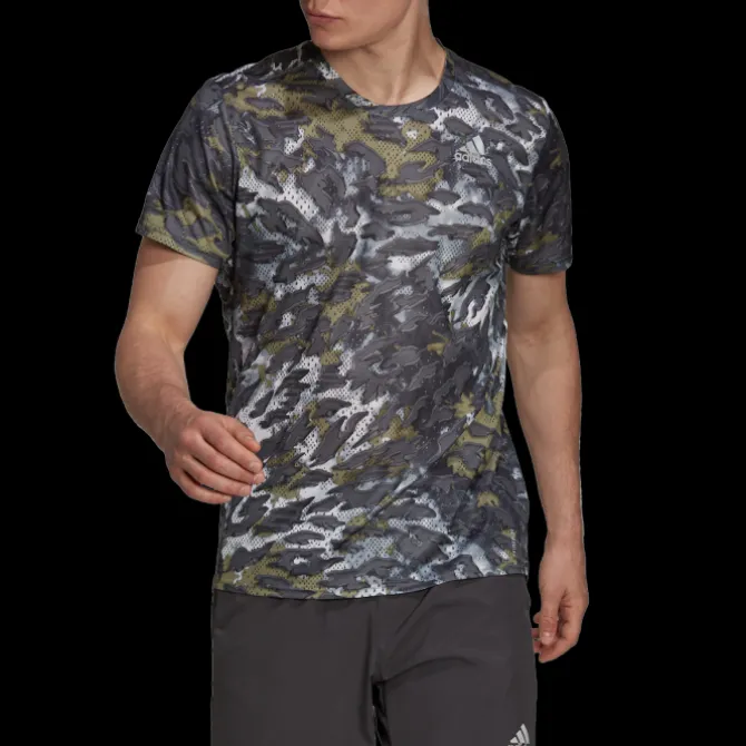 adidas Laufshirts>Fast Aop Tee Grün