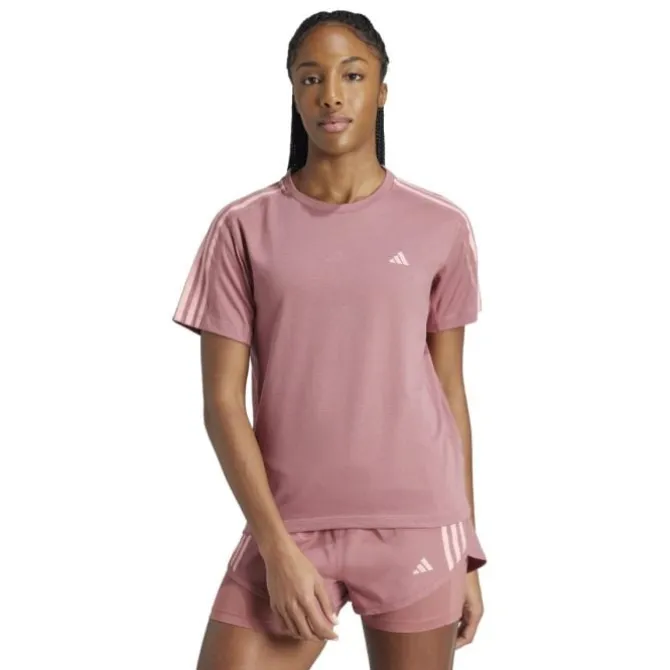 adidas Laufshirts>Own The Run E 3-Stripes T-shirt Rot