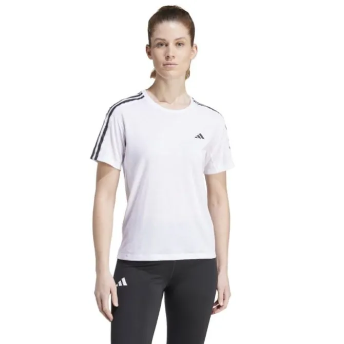 adidas Laufshirts>Own The Run E 3-Stripes T-shirt Weiß