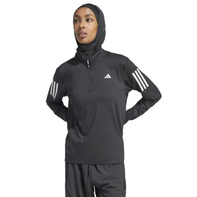 adidas Laufshirts>Own The Run Half-Zip Schwarz