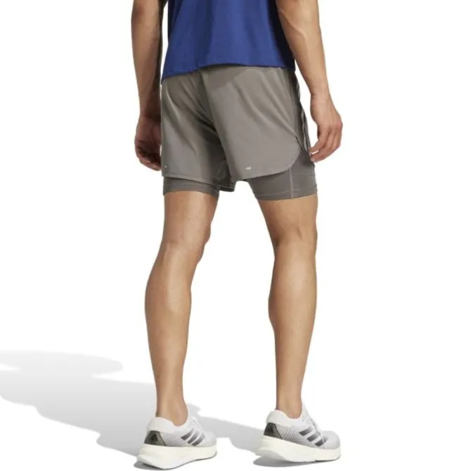 adidas Laufshorts>Own The Run 3-Stripe 2in1 Shorts Grau