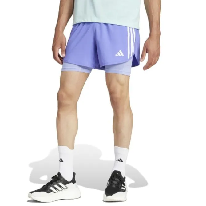 adidas Laufshorts>Own The Run 3-Stripes 2in1 Shorts Violett