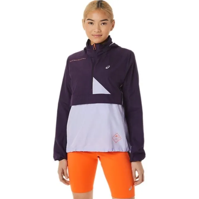 Asics Laufjacken>Fujitrail Anorak Violett