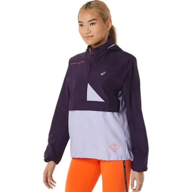 Asics Laufjacken>Fujitrail Anorak Violett