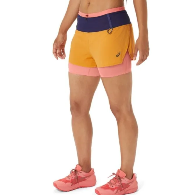 Asics Laufshorts>Fujitrail 2-In-1 Shorts Gelb