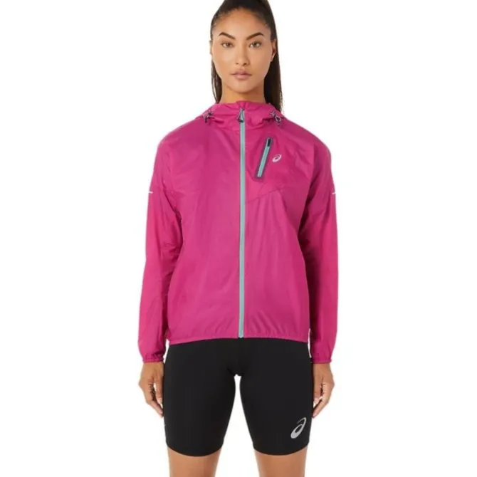 Asics Laufjacken>Fujitrail Jacket Rot-violett
