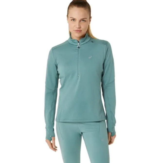 Asics Laufshirts>Road Winter 1/2 Zip Midlayer Grün