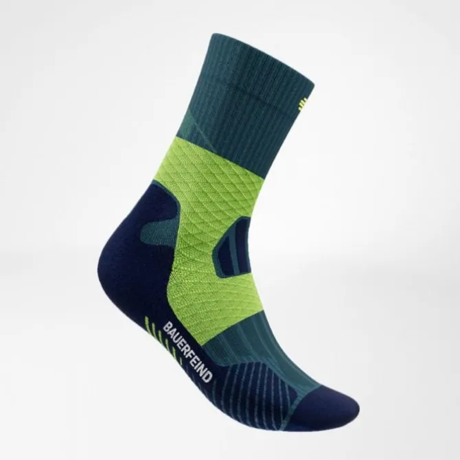 Bauerfeind Laufsocken | Laufsocken>Trail Run Compression Socks Mid Cut Grün