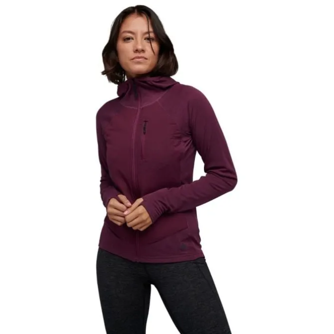 Black Diamond Laufshirts>Coefficient LT Hybrid Hoody Rot