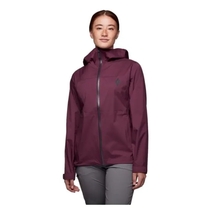 Black Diamond Laufjacken>Stormline Stretch Rain Shell Rot