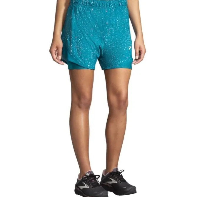 Brooks Laufshorts>Chaser 5" 2in1 Short Blau