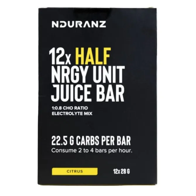 Nduranz Sportnahrung>Half Nrgy Unit Juice Bar 28 g - Box 12 Schwarz