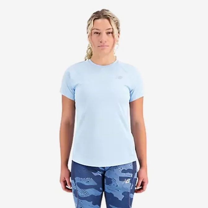 New Balance Laufshirts>Impact Run Short Sleeve Blau