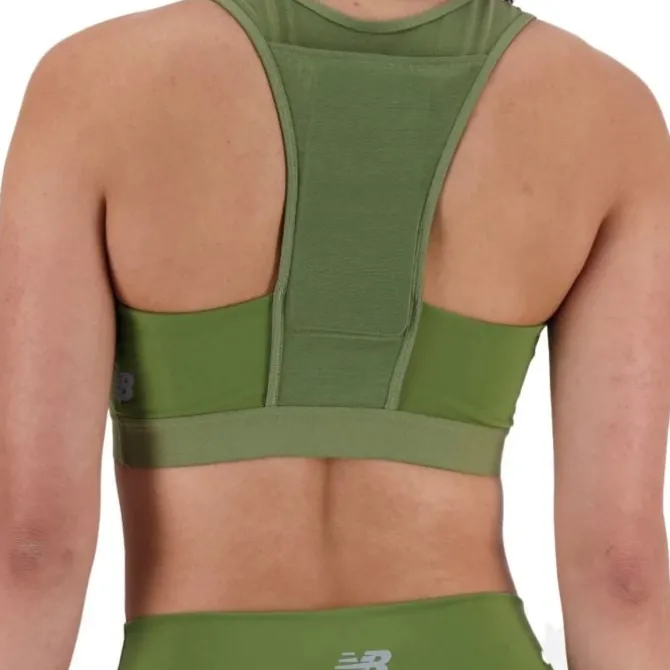 New Balance Sport-bhs>NB Sleek Medium Support Pocket Sports Bra Grün