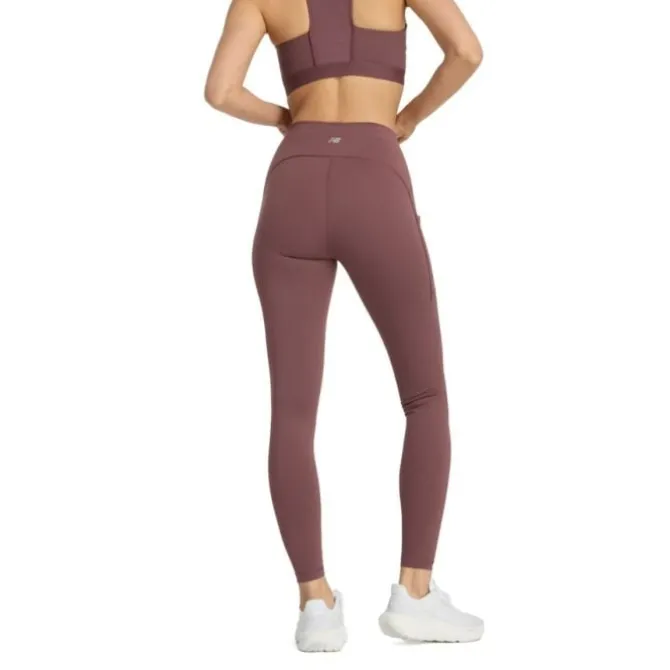 New Balance Laufhosen>NB Sleek Pocket High Rise Legging 27" Braun