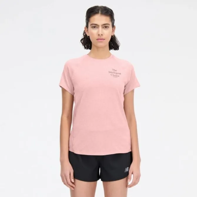 New Balance Laufshirts>Printed Impact Run Short Sleeve Rot-violett