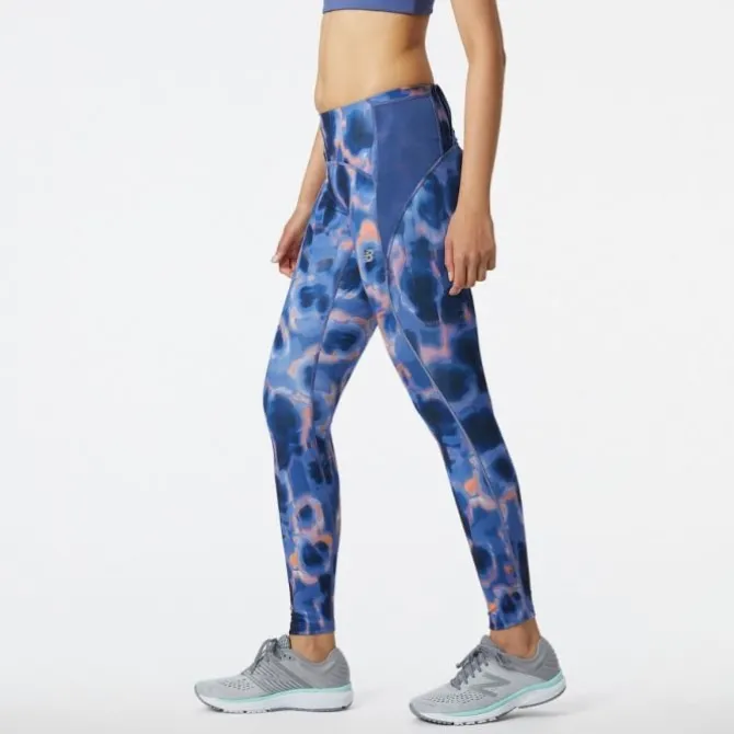 New Balance Laufhosen>Printed Impact Run Tight Blau
