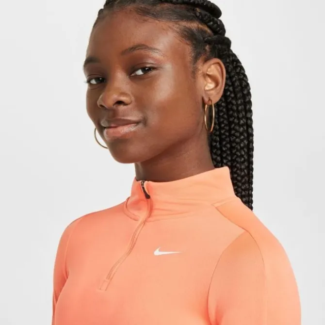 Nike Langarmshirts>Dri-FIT Long Sleeve Half Zip Top Orange