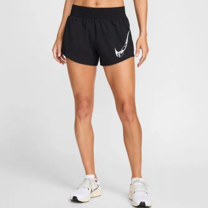 Nike Laufshorts>Dri-FIT One Swoosh HyperBright Mid-Rase Brief-Lined Shorts Schwarz