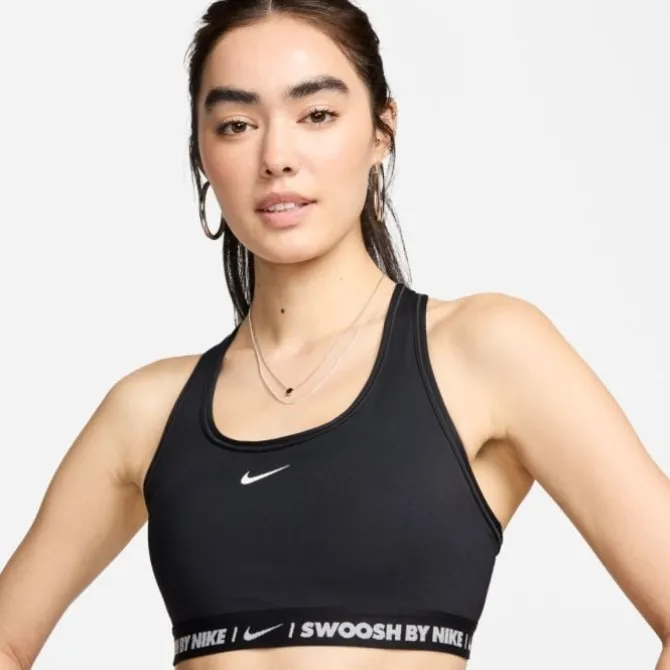 Nike Sport-bhs>Swoosh Sports Bra Medium Support Schwarz