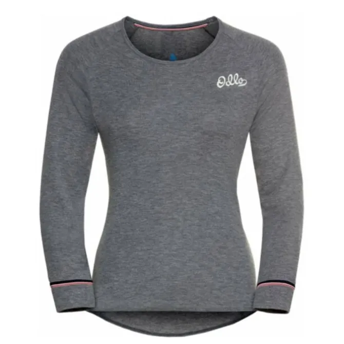 Odlo Laufshirts>Active Crew Neck Long Sleeve Top Grau