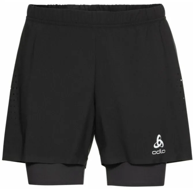 Odlo Laufshorts>2-in-1 Shorts Zeroweight 5IN Schwarz