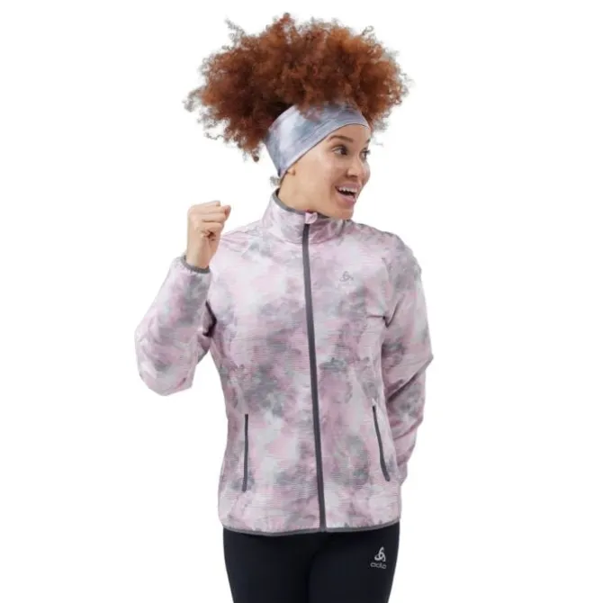 Odlo Laufjacken>Jacket Essential Light Print Weiß