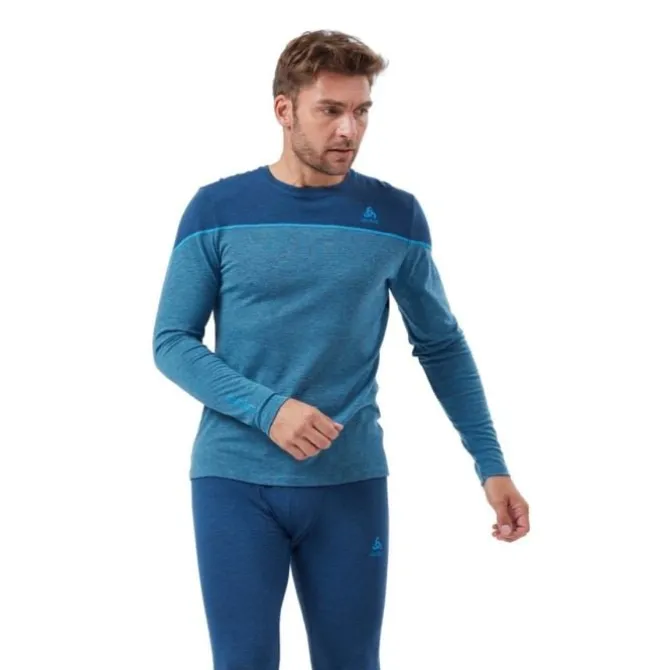 Odlo Laufshirts>Top Crew Neck Long Sleeve Perfomance Blau
