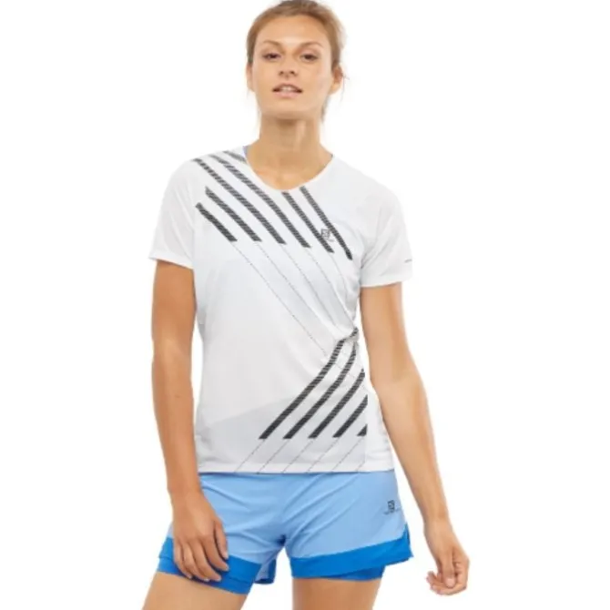Salomon Laufshirts>Sense Aero Short Sleeve Tee Weiß