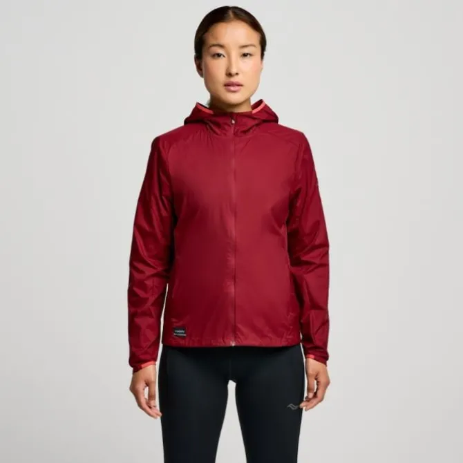 Saucony Laufjacken>Peregrine Packaway Jacket Rot