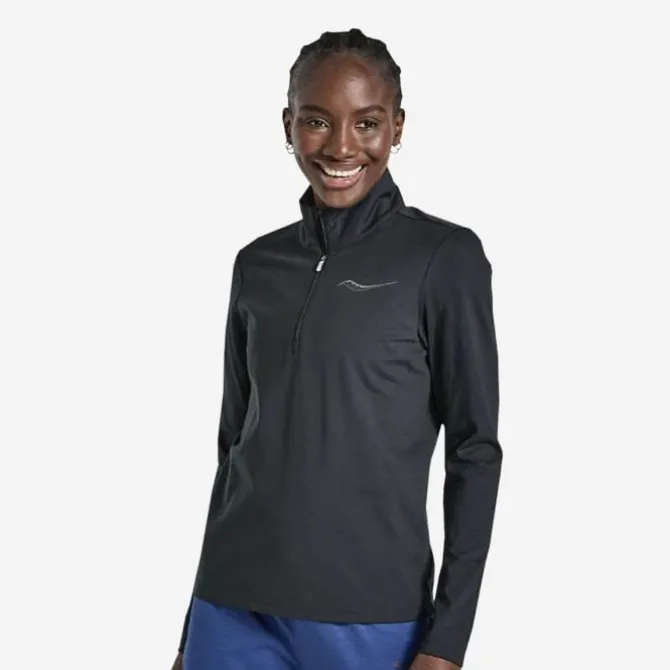 Saucony Laufshirts>Solstice 1/4 Zip Schwarz