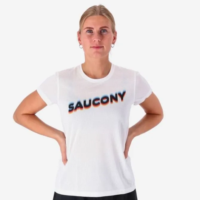 Saucony Laufshirts>Stopwatch Graphic Short Sleeve Weiß
