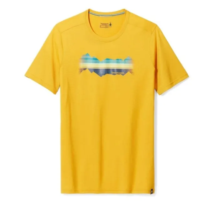 Smartwool Laufshirts>Mountain Horizon Graphic Short Sleeve Tee Slim Fit Wool Gelb