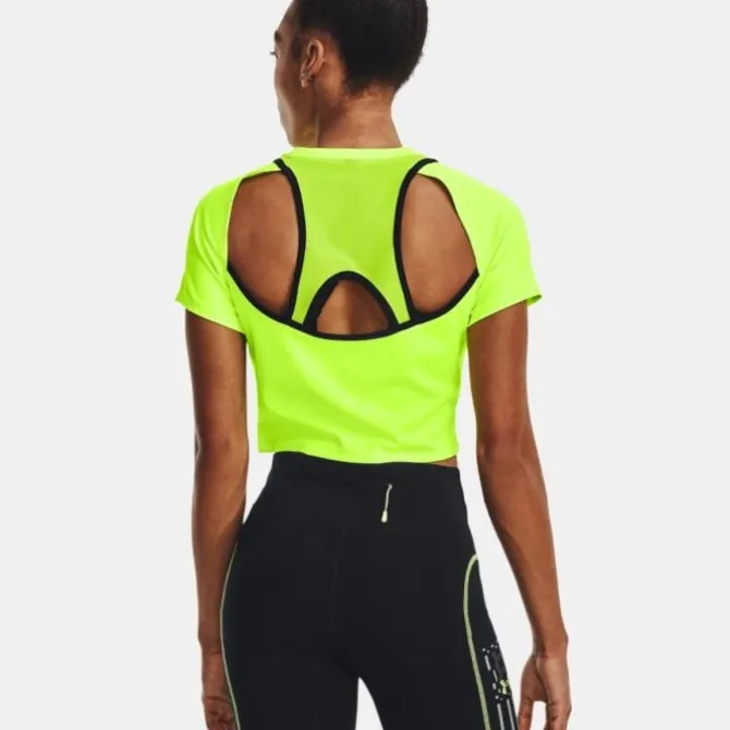 Under Armour Laufshirts>Run Anywhere Crop SS Gelb