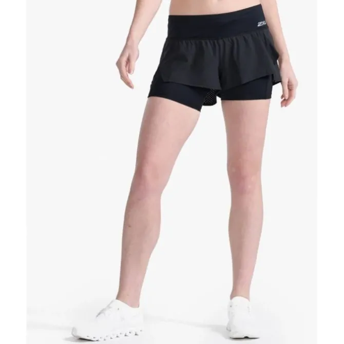 2XU Laufshorts>Aero 2in1 4 inch Shorts Schwarz