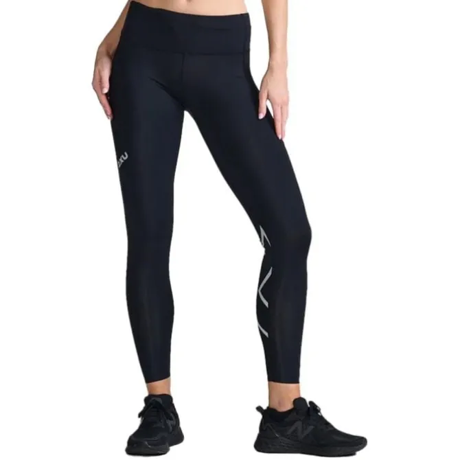2XU Laufhosen>Aero Mid-Rise Compression Tight Weiß