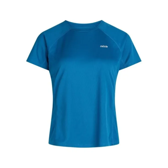 Zebdia Laufshirts>Chest Print Sports SS Tee Blau