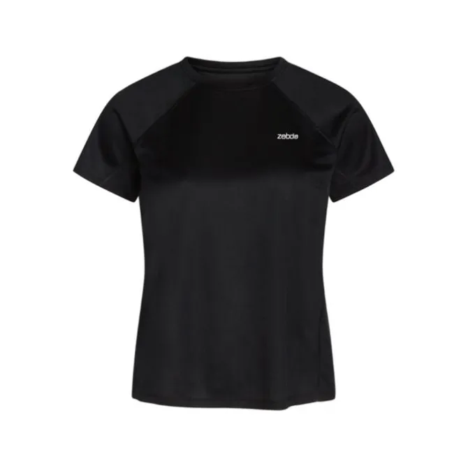 Zebdia Laufshirts>Chest Print Sports SS Tee Schwarz